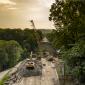 Preparation work was carried out initially for  the West Approach at  the Fern Hollow bridge (Image courtesy of HDR Inc)