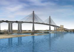 Artist's impression of the replacement Gerald Desmond Bridge