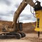 An Epiroc HB 7000 breaker on an excavator at Son Amat limestone quarry in Mallorca