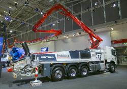 Putzmeister’s iONTRON hybrid truck-mounted concrete pump  